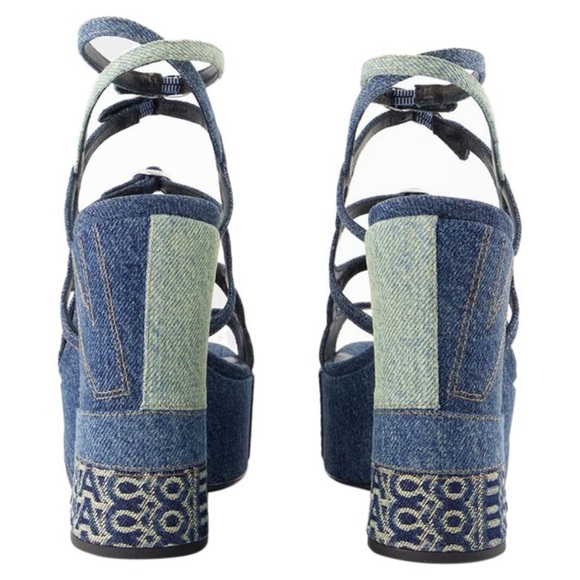 Marc Jacobs Kiki Denim Platform Sandals Women blue | blue Heels - Picture 2 of 8